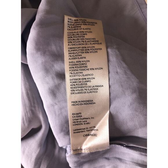 Free People Hailee Dress Lace Puff Sleeve A-Line Mini Twinkling Perry Blue NWT S - Picture 6 of 9